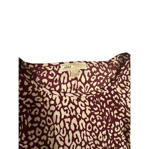 Michael Kors Leopard Print Tie-Waist Blouse Size M - Picture 5 of 11